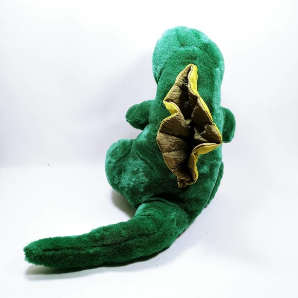 Vintage Green Dinosaur Stuffed Animal A & B Novelty Co Plush (su1 A) - Picture 3 of 8